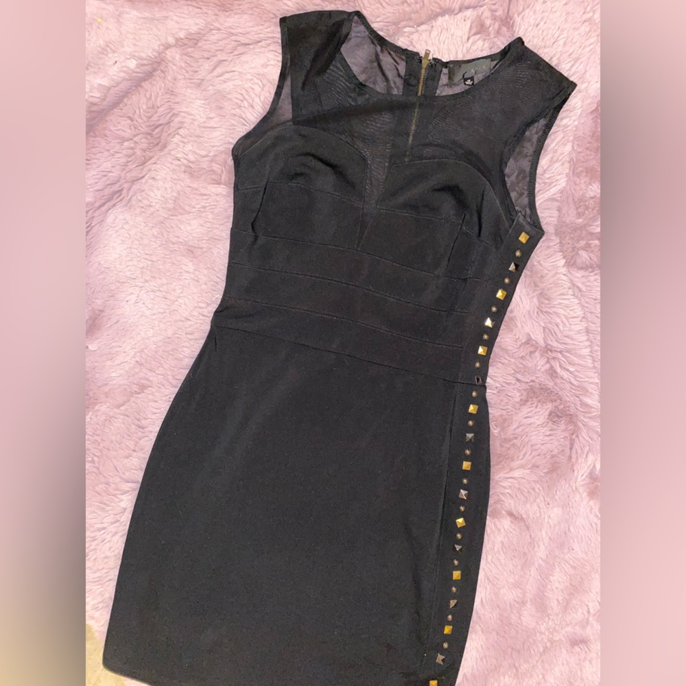 FABLE Black Mesh Dress Studded/Embellish